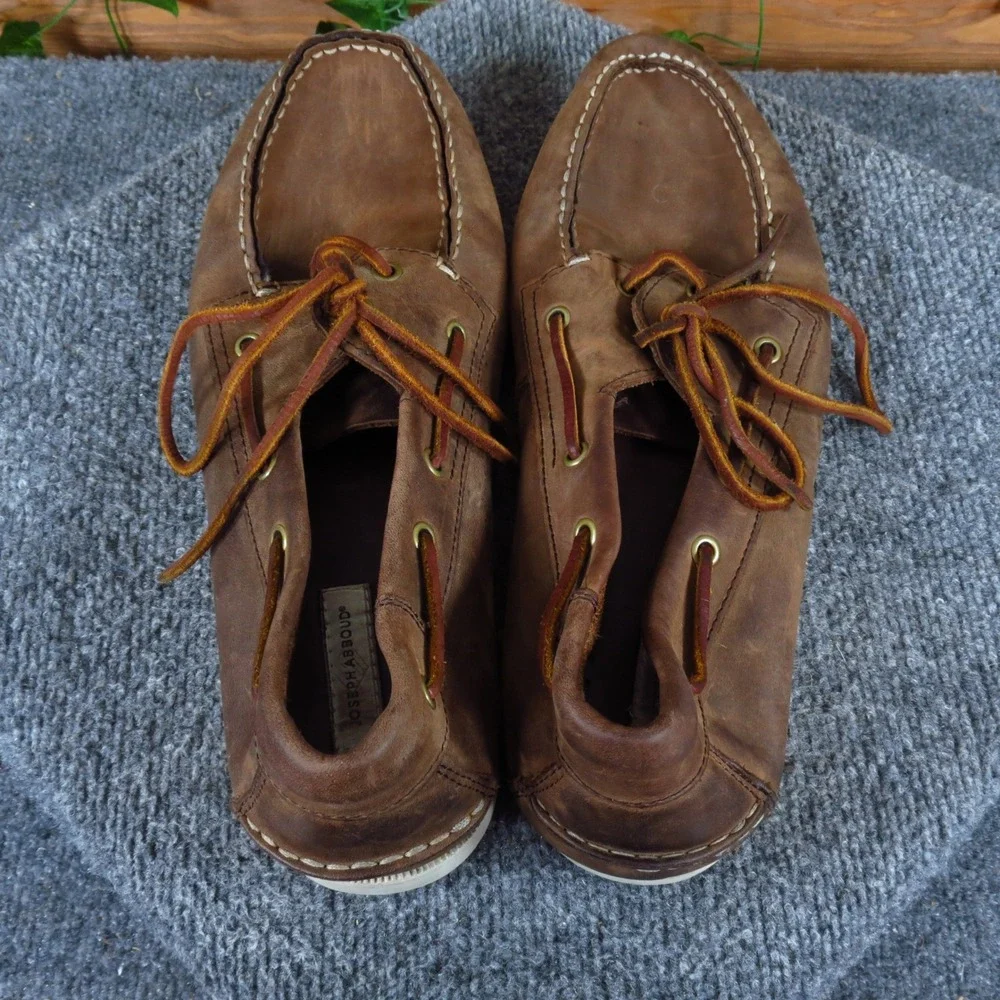 Joseph Abboud Mens‎ Boat Shoe Size 13 Nautical Brown Leather Loafers